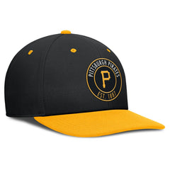 Pittsburgh Pirates Nike Cooperstown Collection Pro Dri-FIT Snapback Hat - Black/Gold Hats