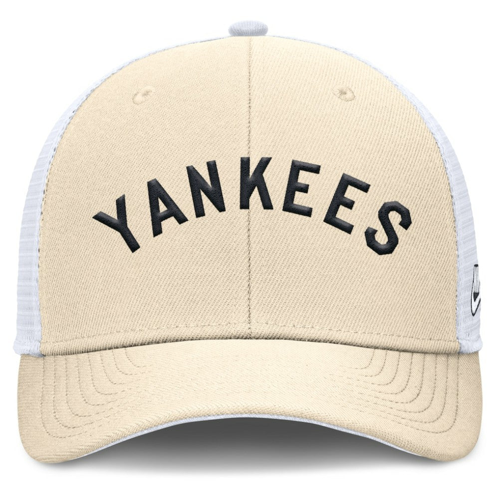 New York Yankees Nike Cooperstown Collection Dri-FIT Rise Trucker Adjustable Hat - Natural Hats