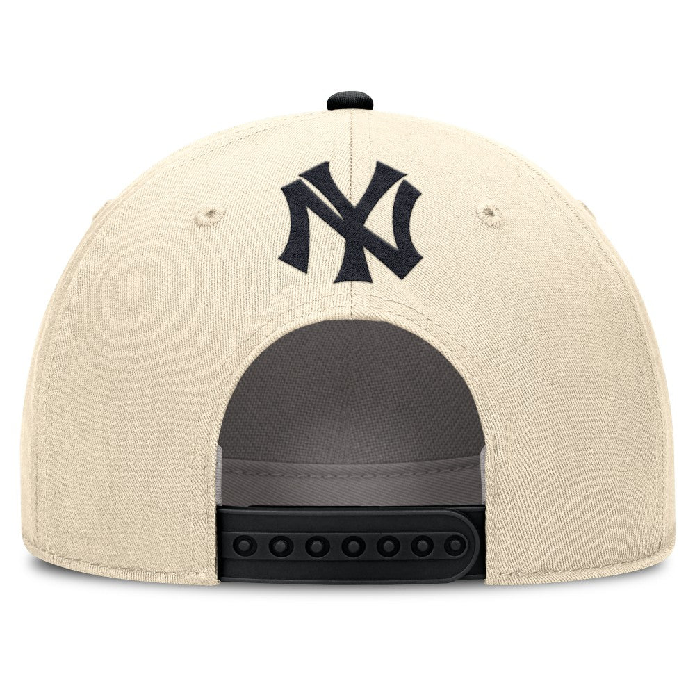 New York Yankees Nike Cooperstown Collection Rise Adjustable Hat - Natural/Black Hats