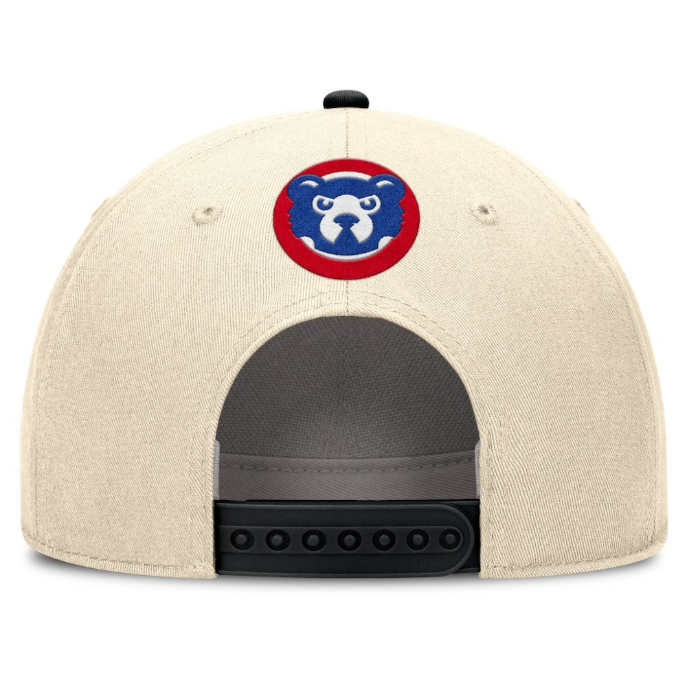 Chicago Cubs Nike Cooperstown Collection Rise Adjustable Hat - Natural/Black Hats