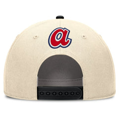 Atlanta Braves Nike Cooperstown Collection Rise Adjustable Hat - Natural/Black Hats