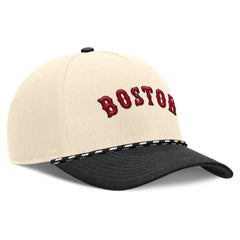 Boston Red Sox Nike Cooperstown Collection Rise Adjustable Hat - Natural/Black Hats