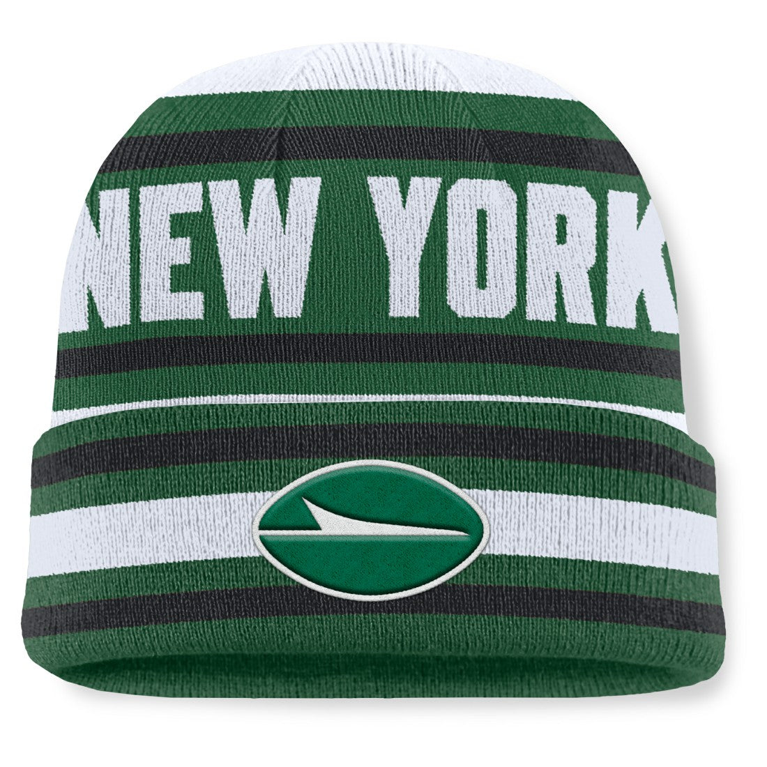 New York Jets Center Cuffed Knit Hat Green