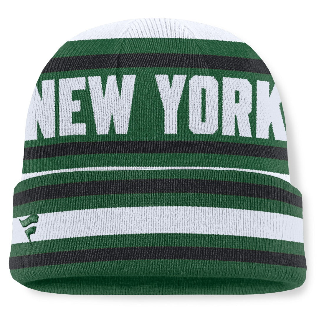 New York Jets Center Cuffed Knit Hat Green
