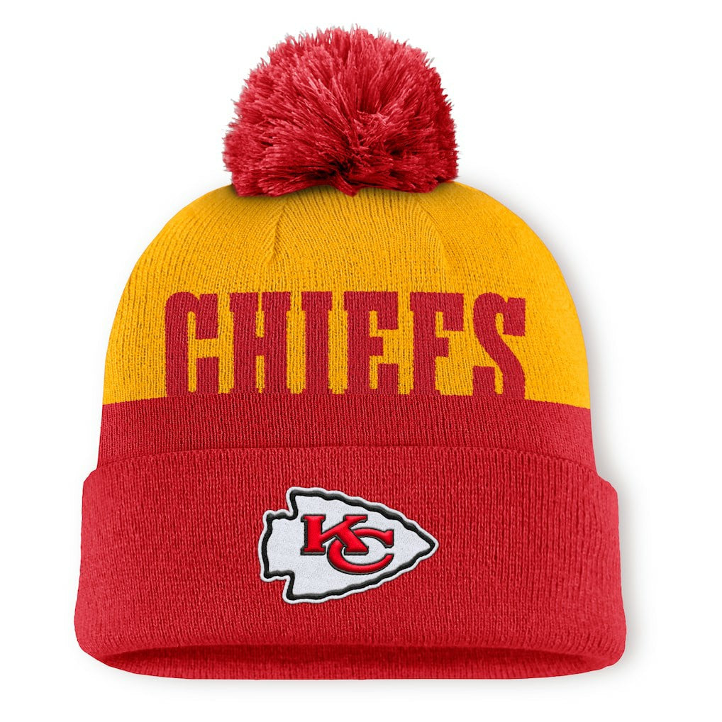 Kansas City Chiefs Punter Cuffed Knit Hat with Pom Red