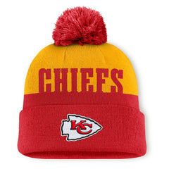 Kansas City Chiefs Punter Cuffed Knit Hat with Pom Red
