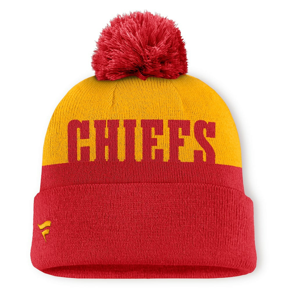 Kansas City Chiefs Punter Cuffed Knit Hat with Pom Red