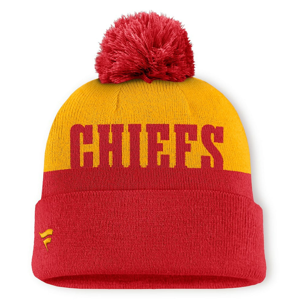 Kansas City Chiefs Punter Cuffed Knit Hat with Pom Red
