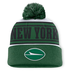 New York Jets Center Cuffed Knit Hat with Pom Green