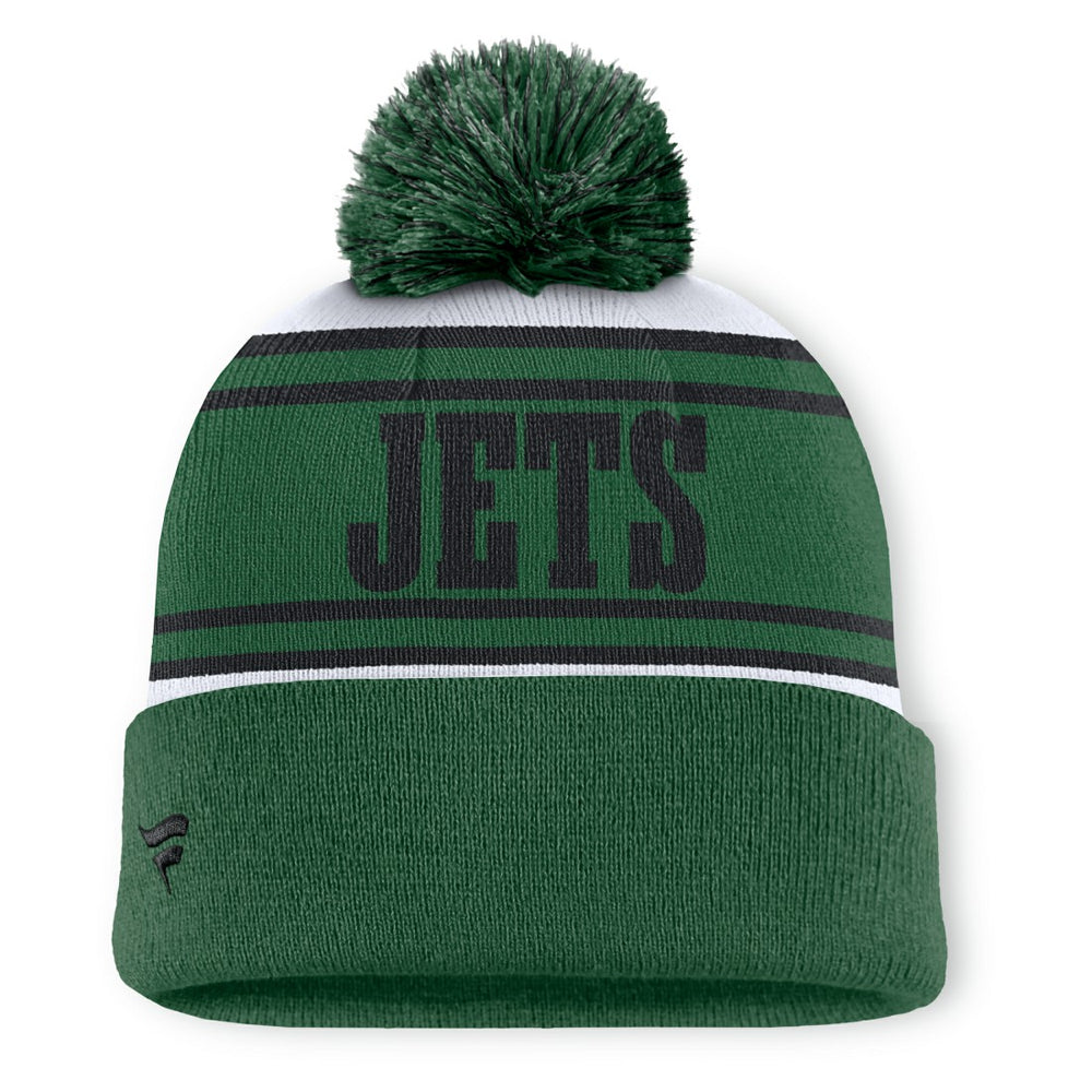New York Jets Center Cuffed Knit Hat with Pom Green