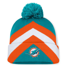 Miami Dolphins Women's Cornerback Cuffed Knit Hat with Pom Aqua