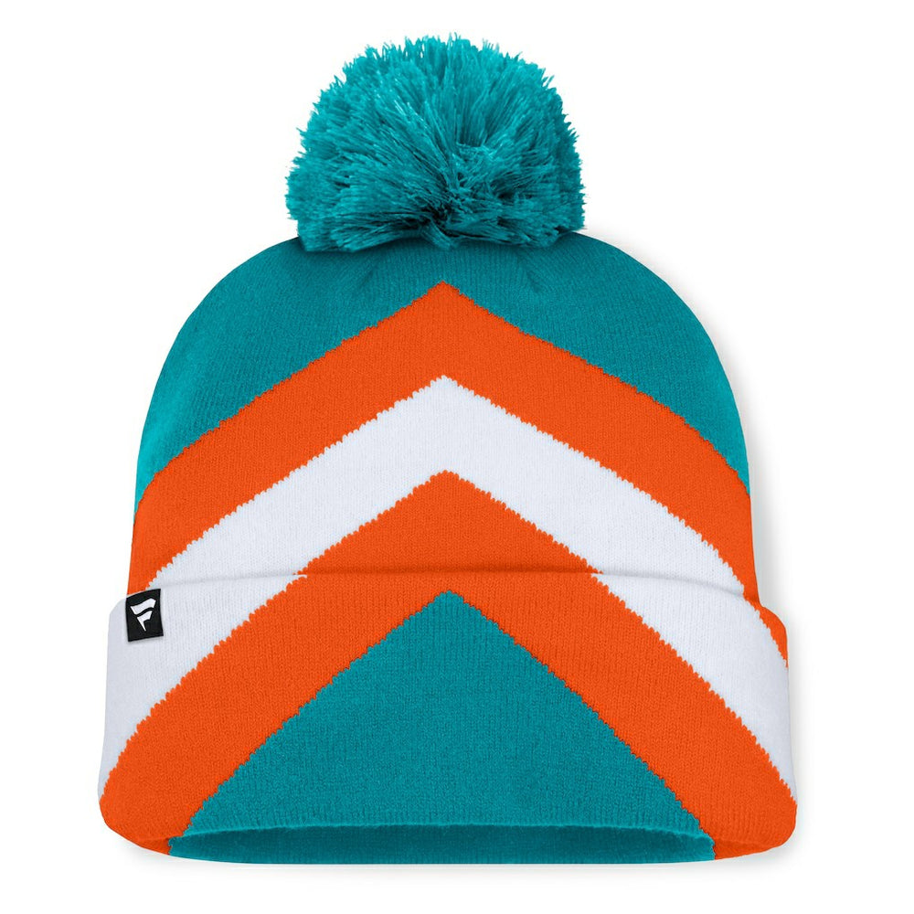 Miami Dolphins Women's Cornerback Cuffed Knit Hat with Pom Aqua