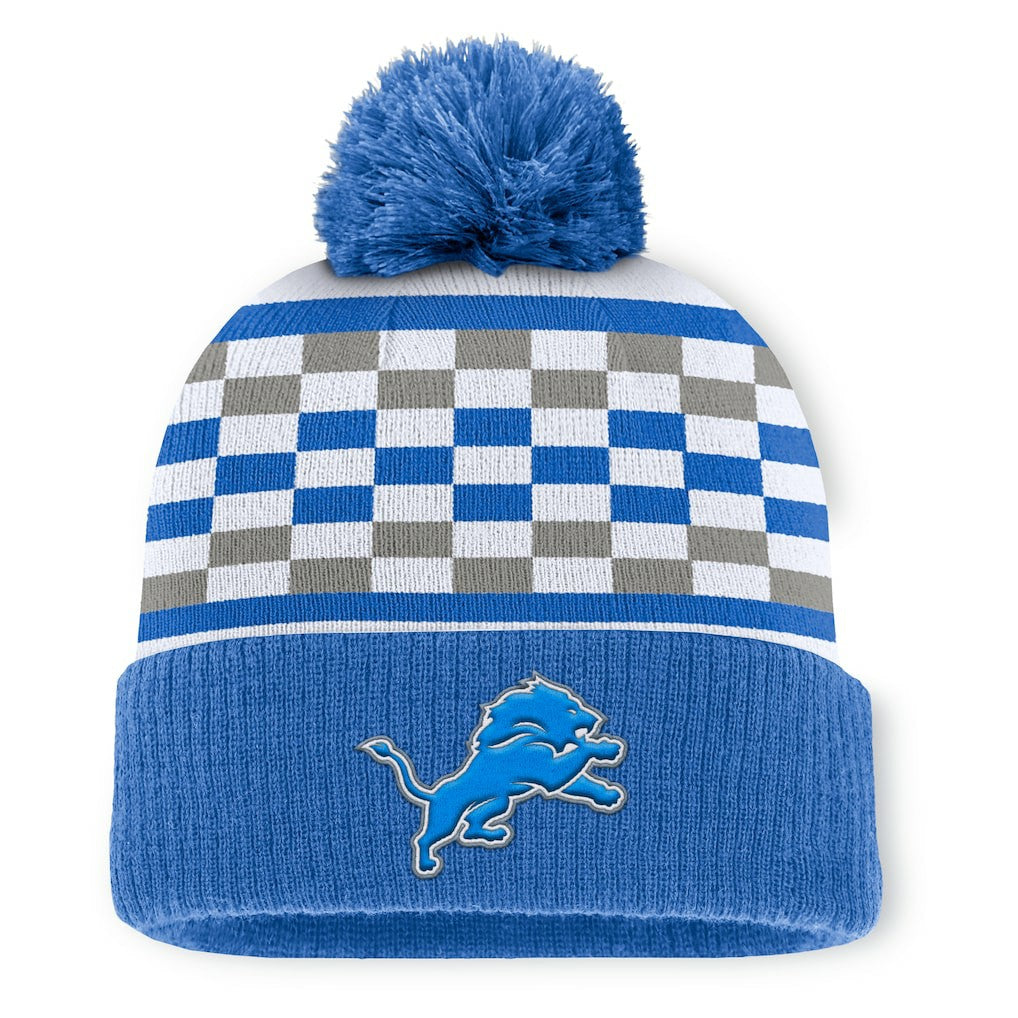 Detroit Lions Women's End Zone Cuffed Knit Hat with Pom Blue
