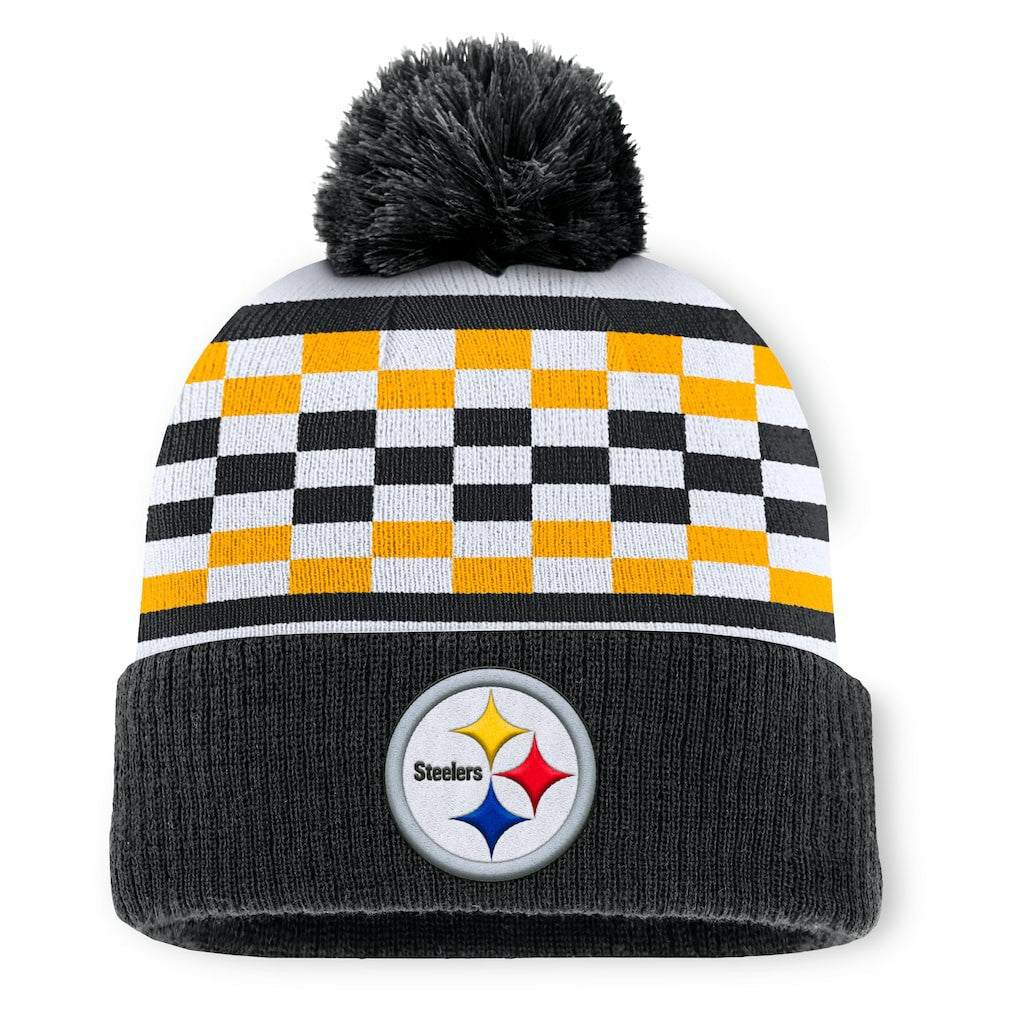 Pittsburgh Steelers Women's End Zone Cuffed Knit Hat with Pom Black