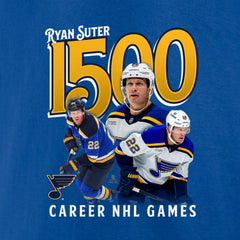 NHL Ryan Suter St. Louis Blues 1500 Career NHL Games T-Shirt - Royal