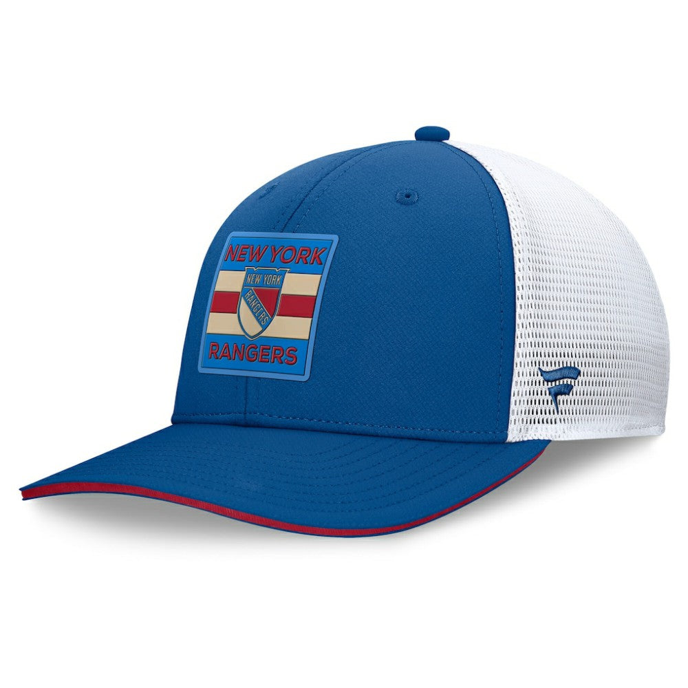 NHL New York Rangers Fanatics Centennial Authentic Pro Structured Trucker Adjustable Hat - Blue/White