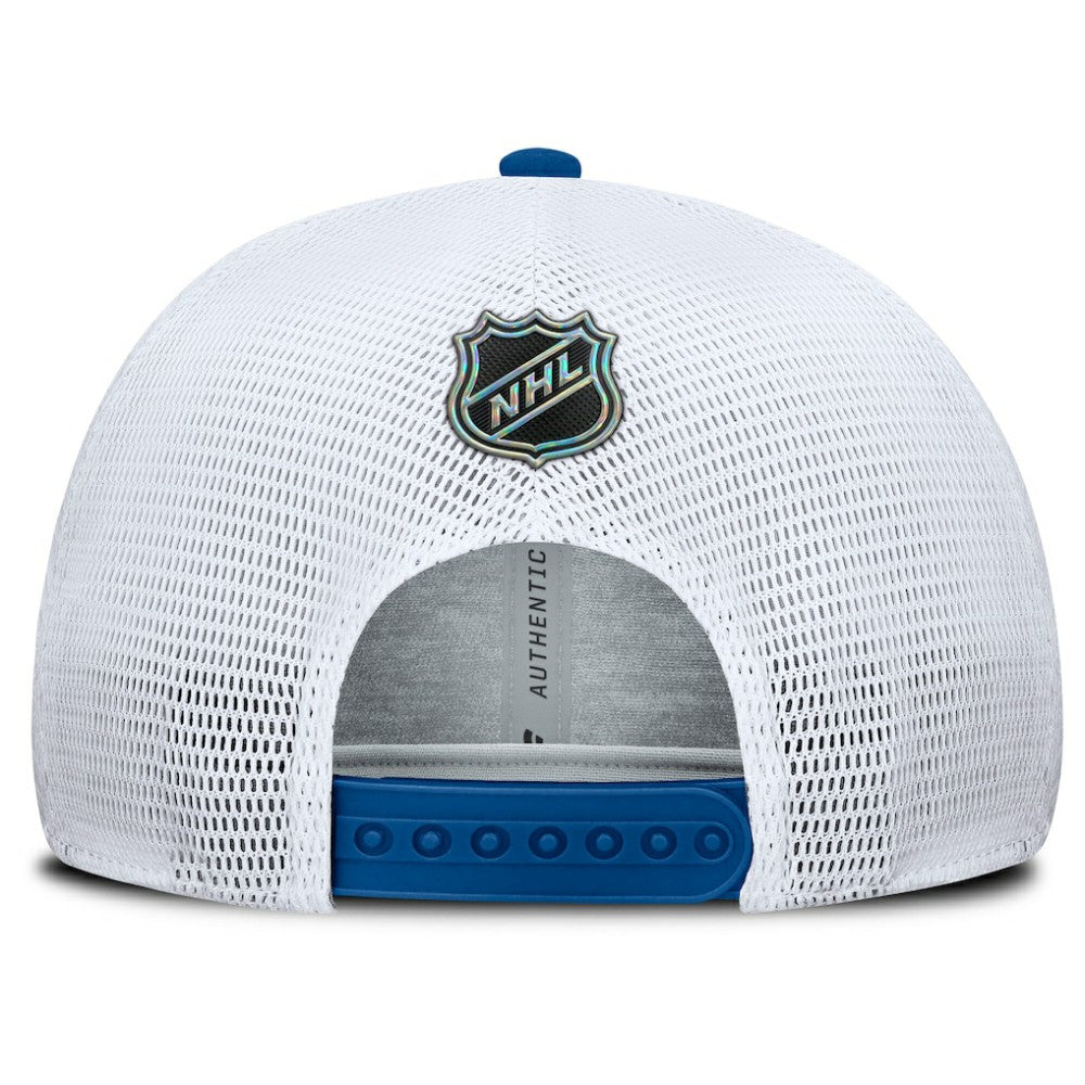 NHL New York Rangers Fanatics Centennial Authentic Pro Structured Trucker Adjustable Hat - Blue/White