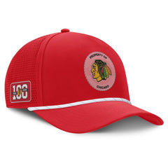 NHL Chicago Blackhawks Fanatics Centennial Pinched Front Adjustable Hat - Red