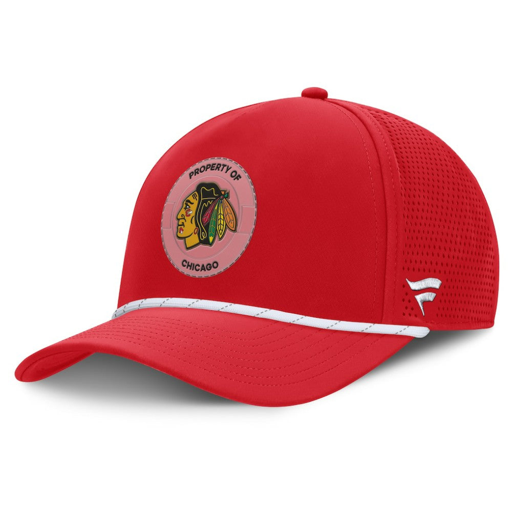 NHL Chicago Blackhawks Fanatics Centennial Pinched Front Adjustable Hat - Red