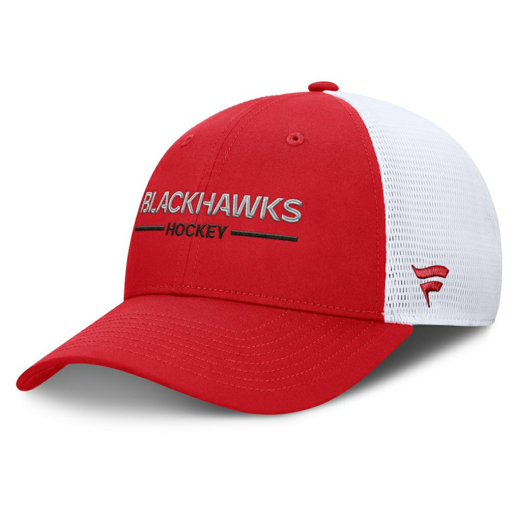 NHL Chicago Blackhawks Fanatics Centennial Adjustable Trucker Hat - Red/White