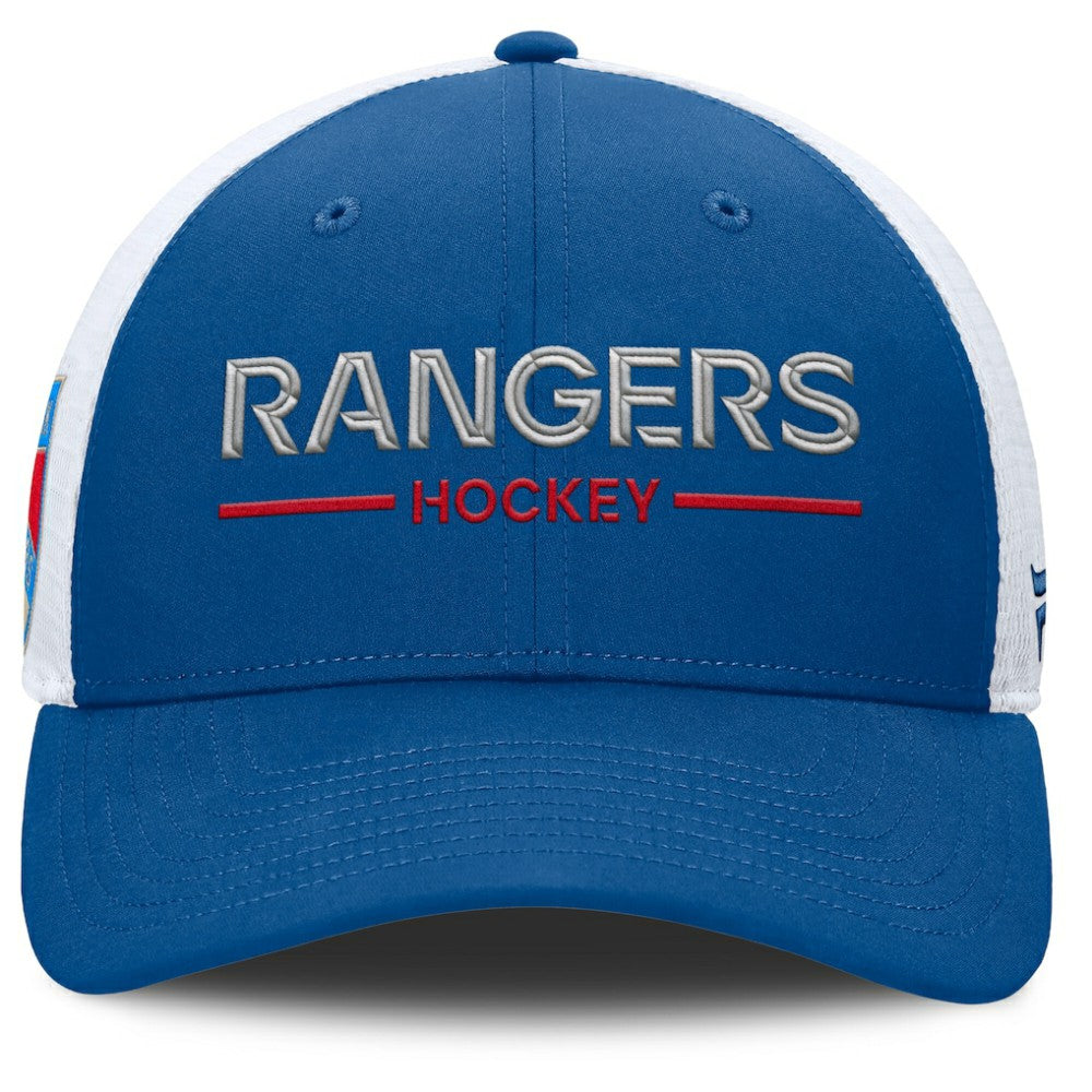 NHL New York Rangers Fanatics Centennial Authentic Pro Structured Trucker Adjustable Hat - Blue/White