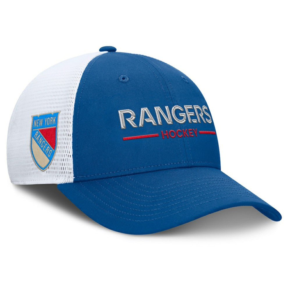 NHL New York Rangers Fanatics Centennial Authentic Pro Structured Trucker Adjustable Hat - Blue/White