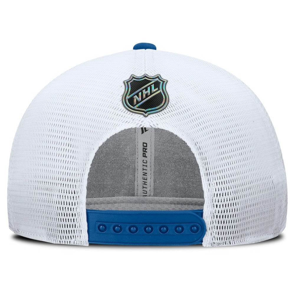 NHL New York Rangers Fanatics Centennial Authentic Pro Structured Trucker Adjustable Hat - Blue/White