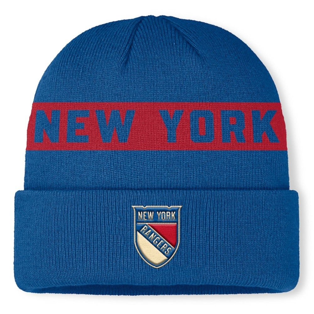 NHL New York Rangers Fanatics Centennial Authentic Pro Cuffed Knit Hat - Blue