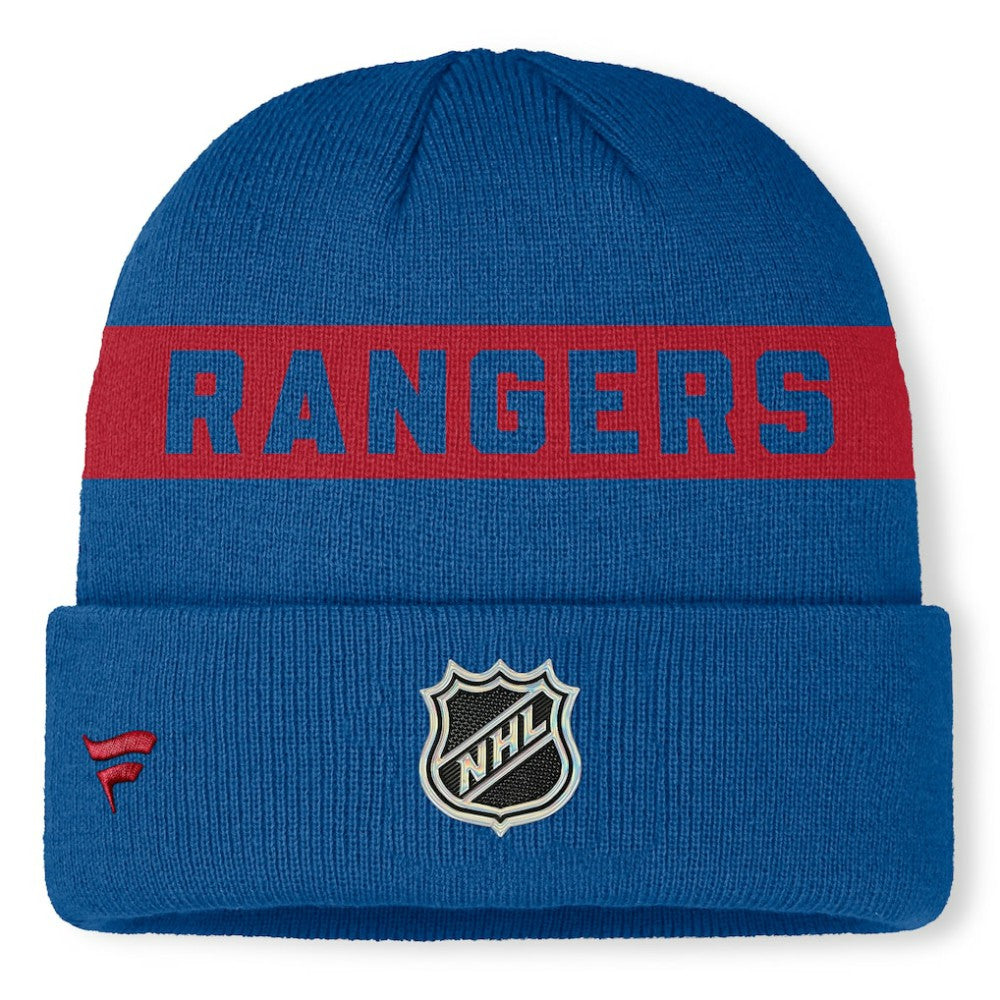 NHL New York Rangers Fanatics Centennial Authentic Pro Cuffed Knit Hat - Blue