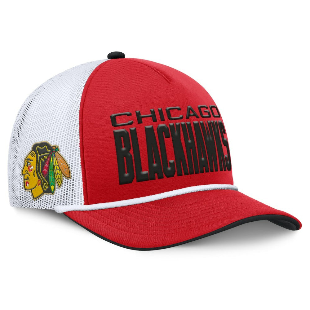 NHL Chicago Blackhawks Fanatics Centennial Foam Front Adjustable Trucker Hat - Red/White