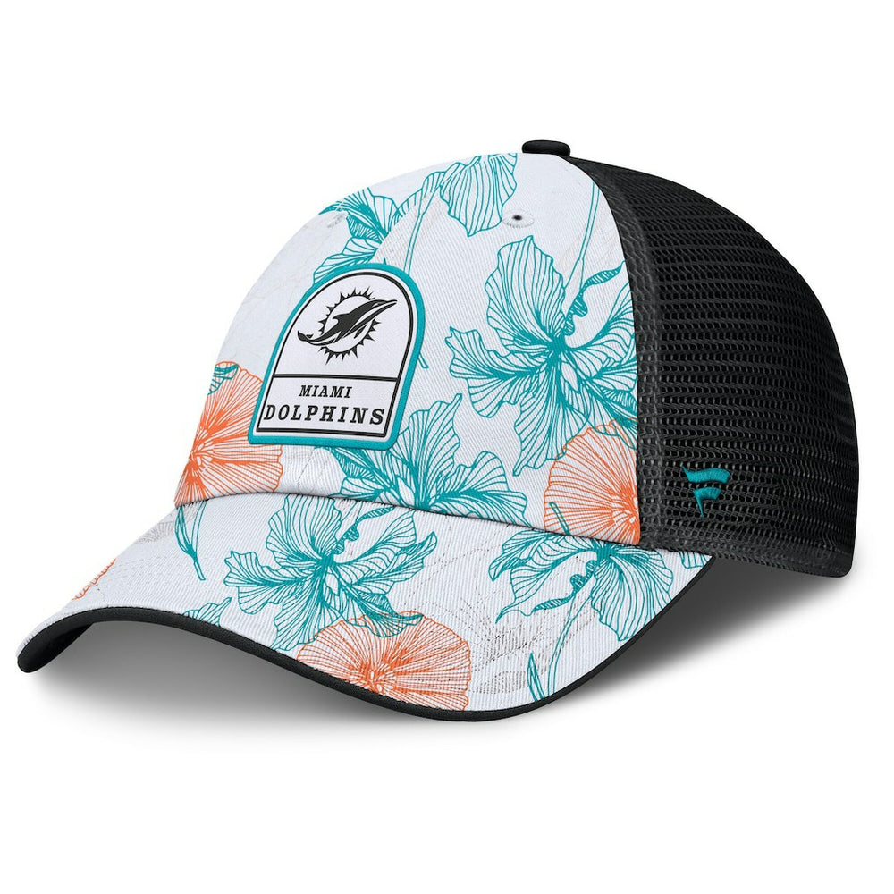 Miami Dolphins Tropical Adjustable Trucker Hat White/Black