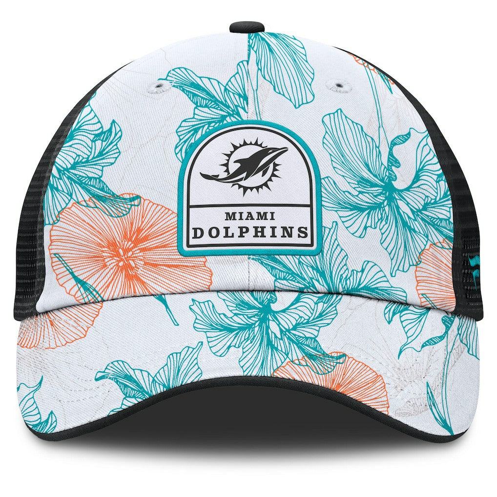 Miami Dolphins Tropical Adjustable Trucker Hat White/Black