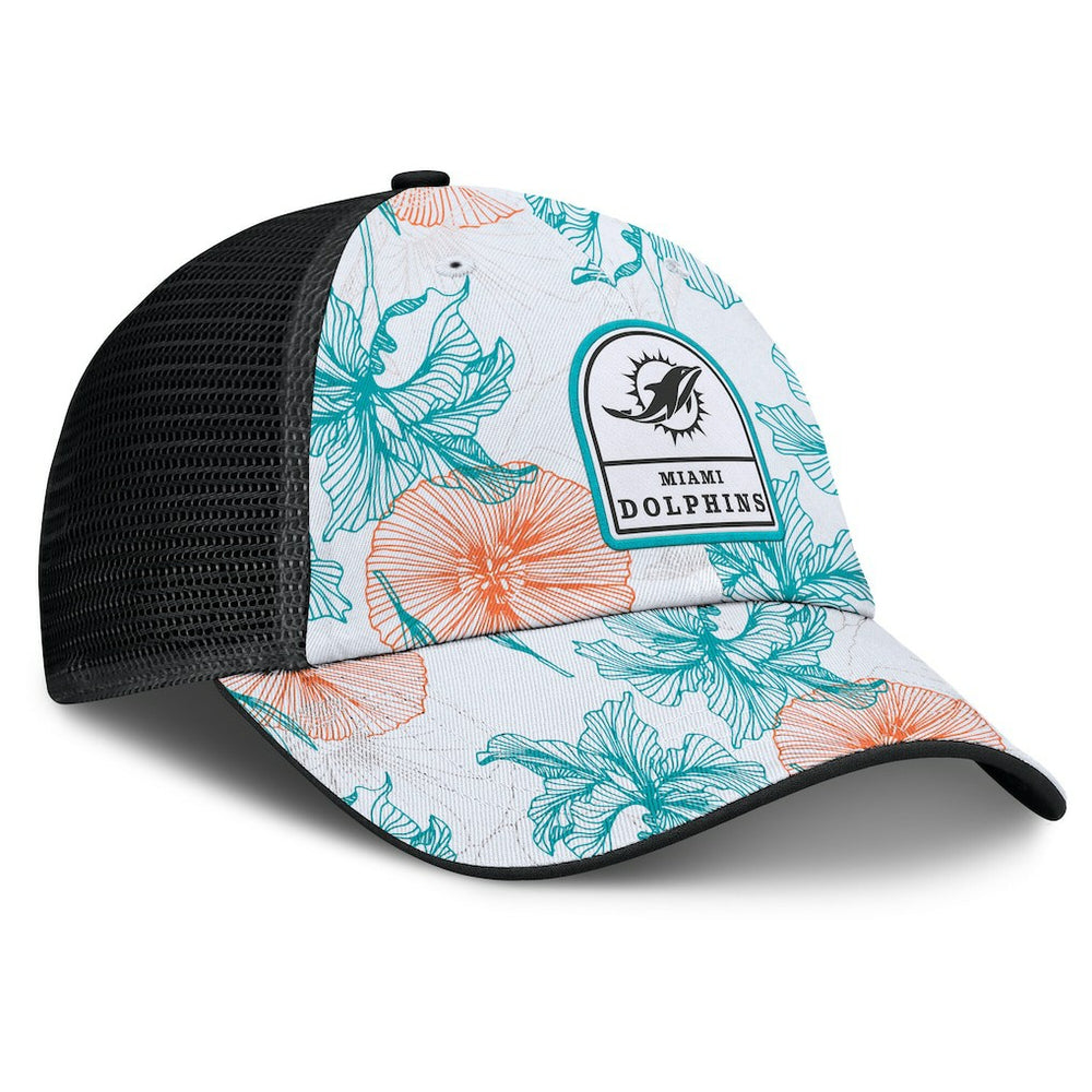 Miami Dolphins Tropical Adjustable Trucker Hat White/Black