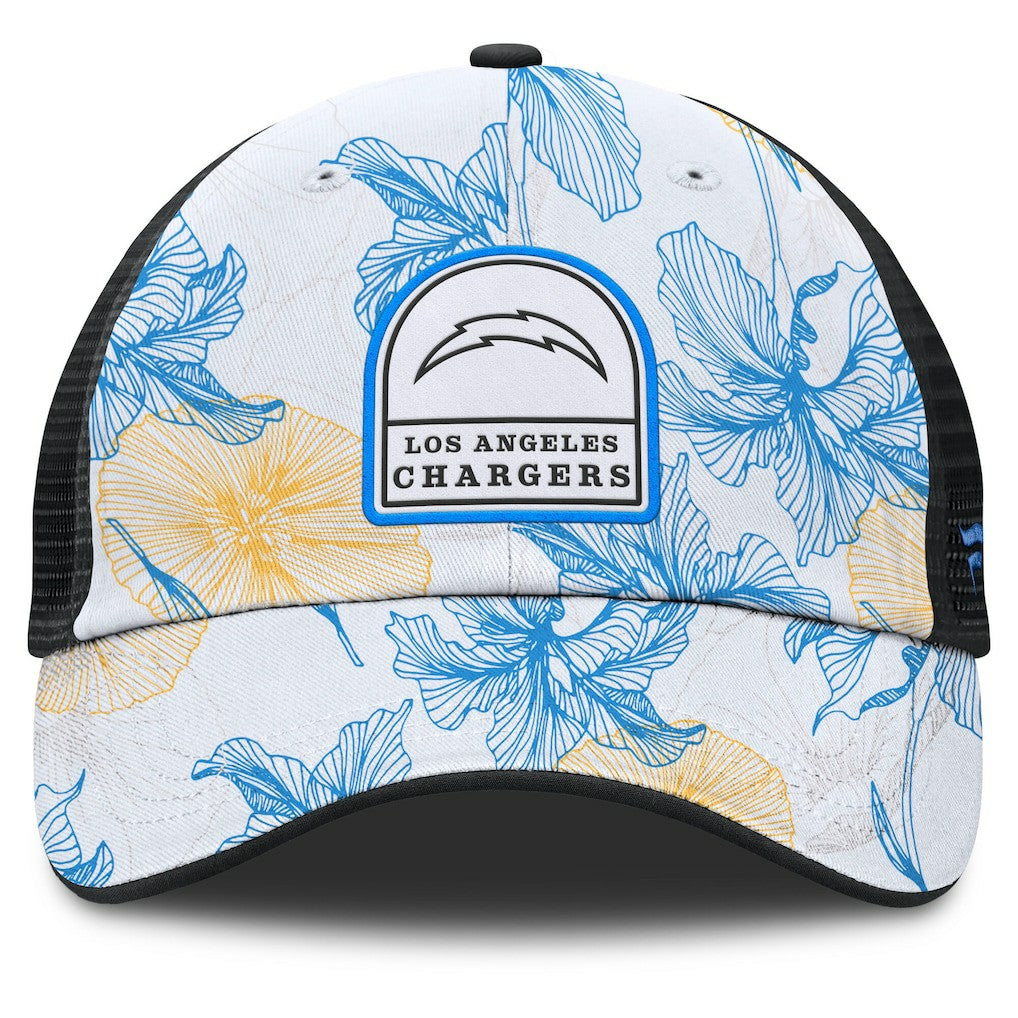 Los Angeles Chargers Tropical Adjustable Trucker Hat White/Black