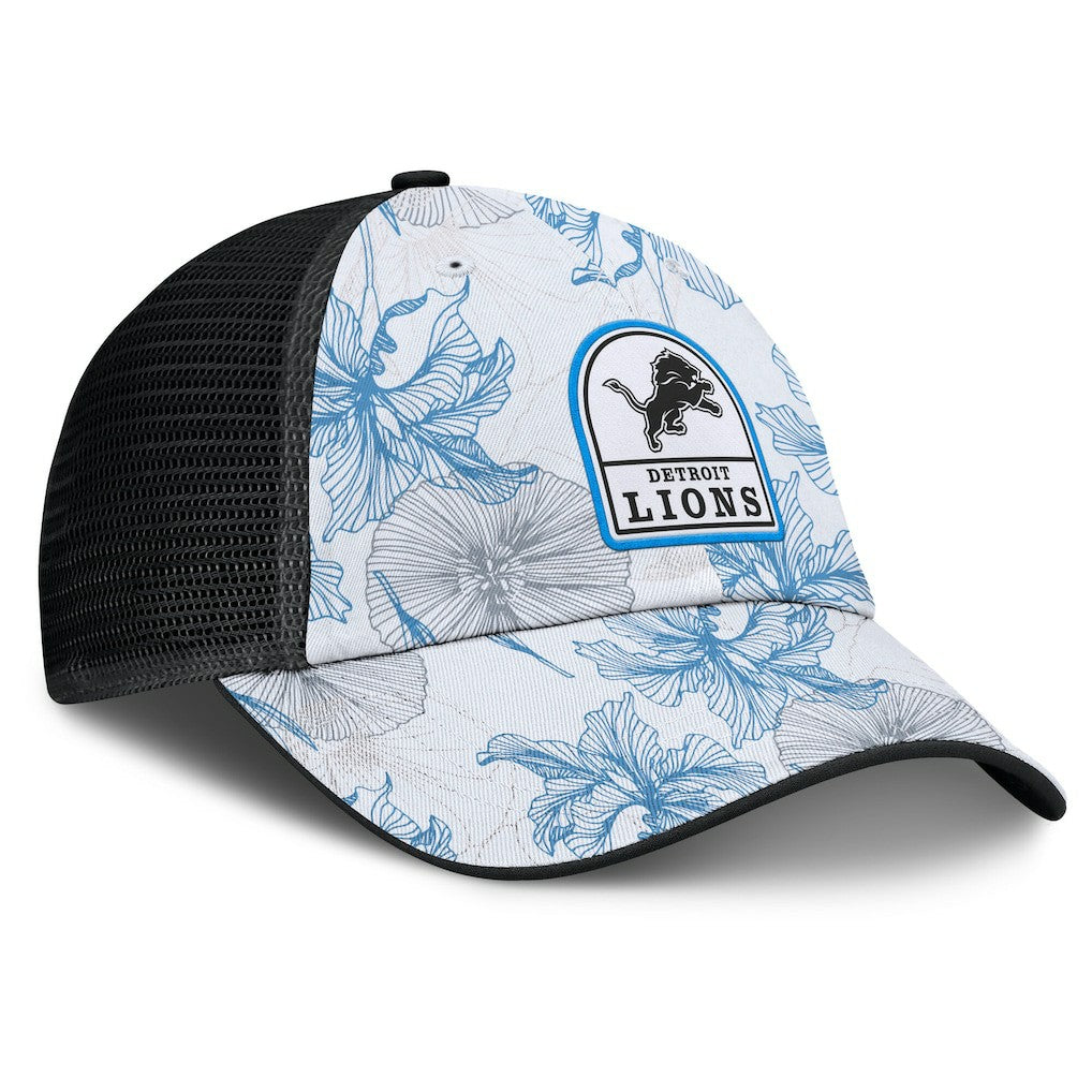 Detroit Lions Tropical Adjustable Trucker Hat White/Black