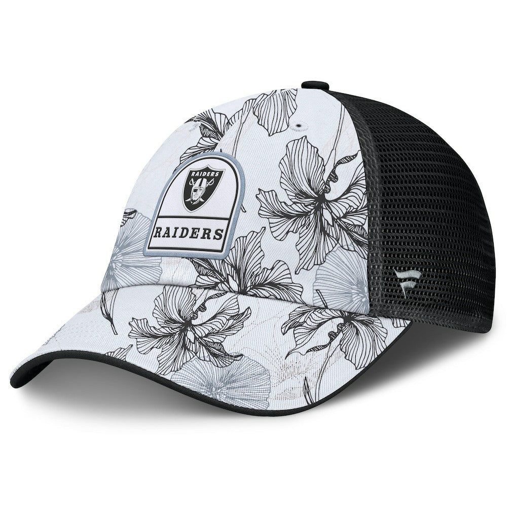 Las Vegas Raiders Tropical Adjustable Trucker Hat White/Black