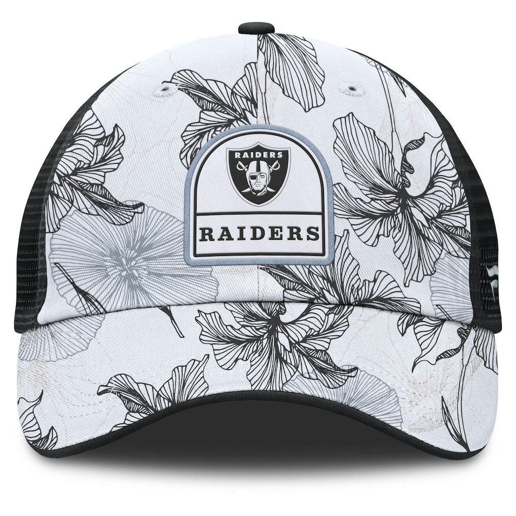 Las Vegas Raiders Tropical Adjustable Trucker Hat White/Black