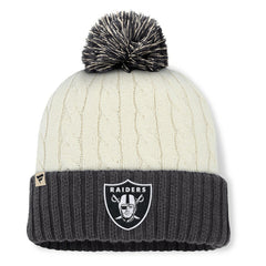 Las Vegas Raiders Women's Coaxial Cuffed Knit Hat with Pom Cream