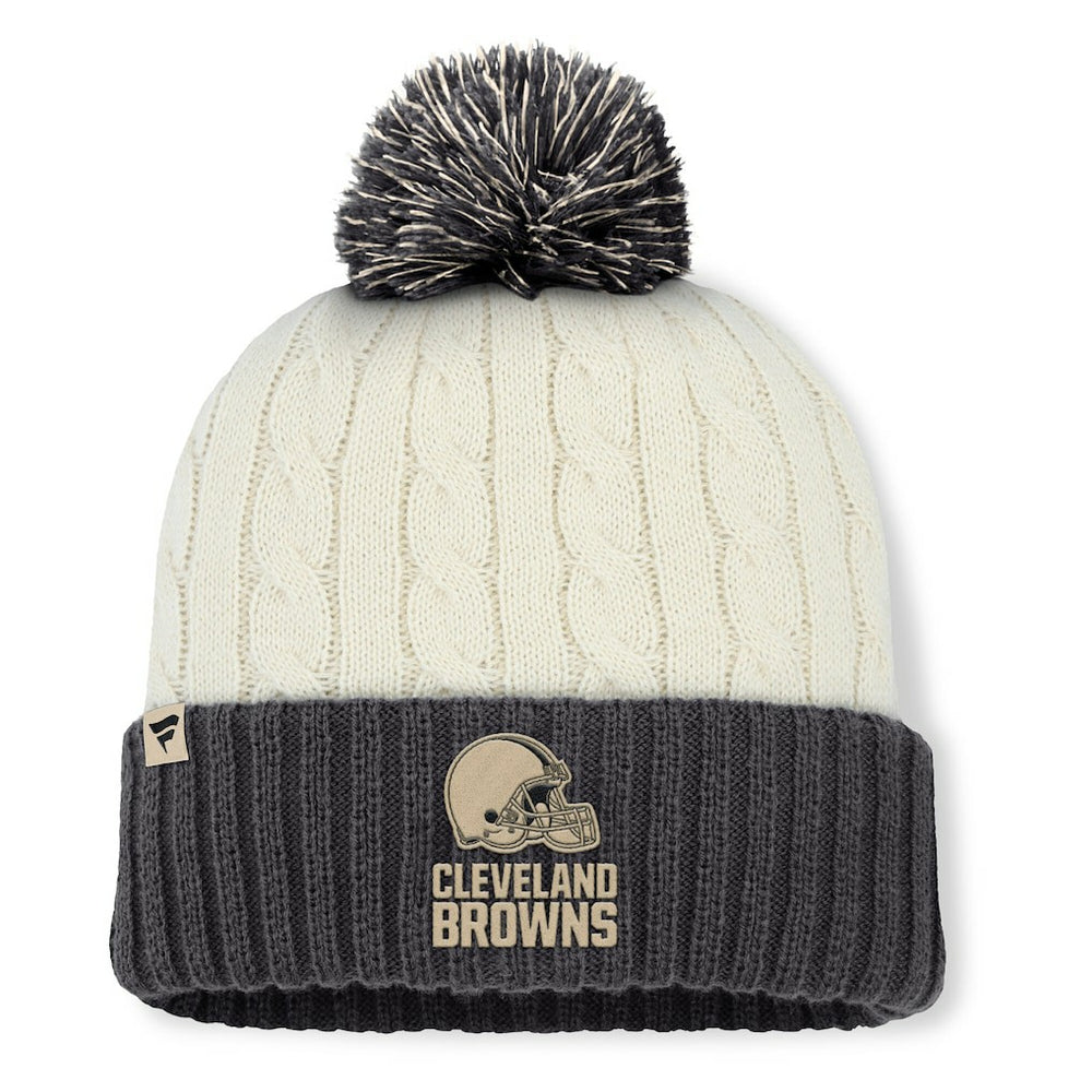 Cleveland Browns Women's Coaxial Cuffed Knit Hat with Pom Cream