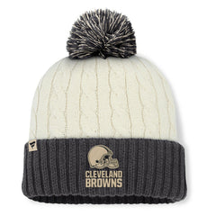 Cleveland Browns Women's Coaxial Cuffed Knit Hat with Pom Cream