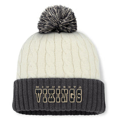 Minnesota Vikings Women's Coaxial Cuffed Knit Hat with Pom Cream