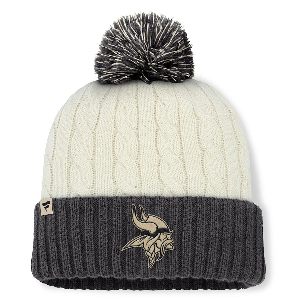 Minnesota Vikings Women's Coaxial Cuffed Knit Hat with Pom Cream