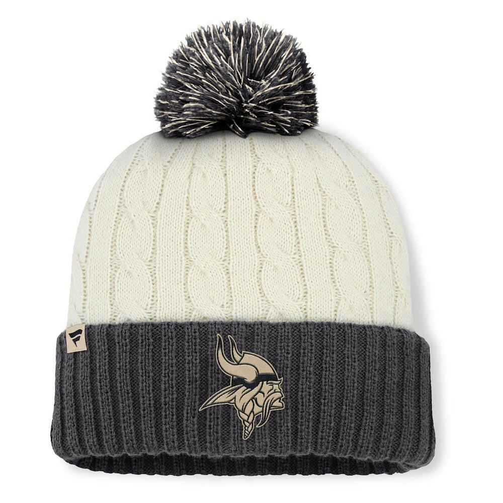 Minnesota Vikings Women's Coaxial Cuffed Knit Hat with Pom Cream