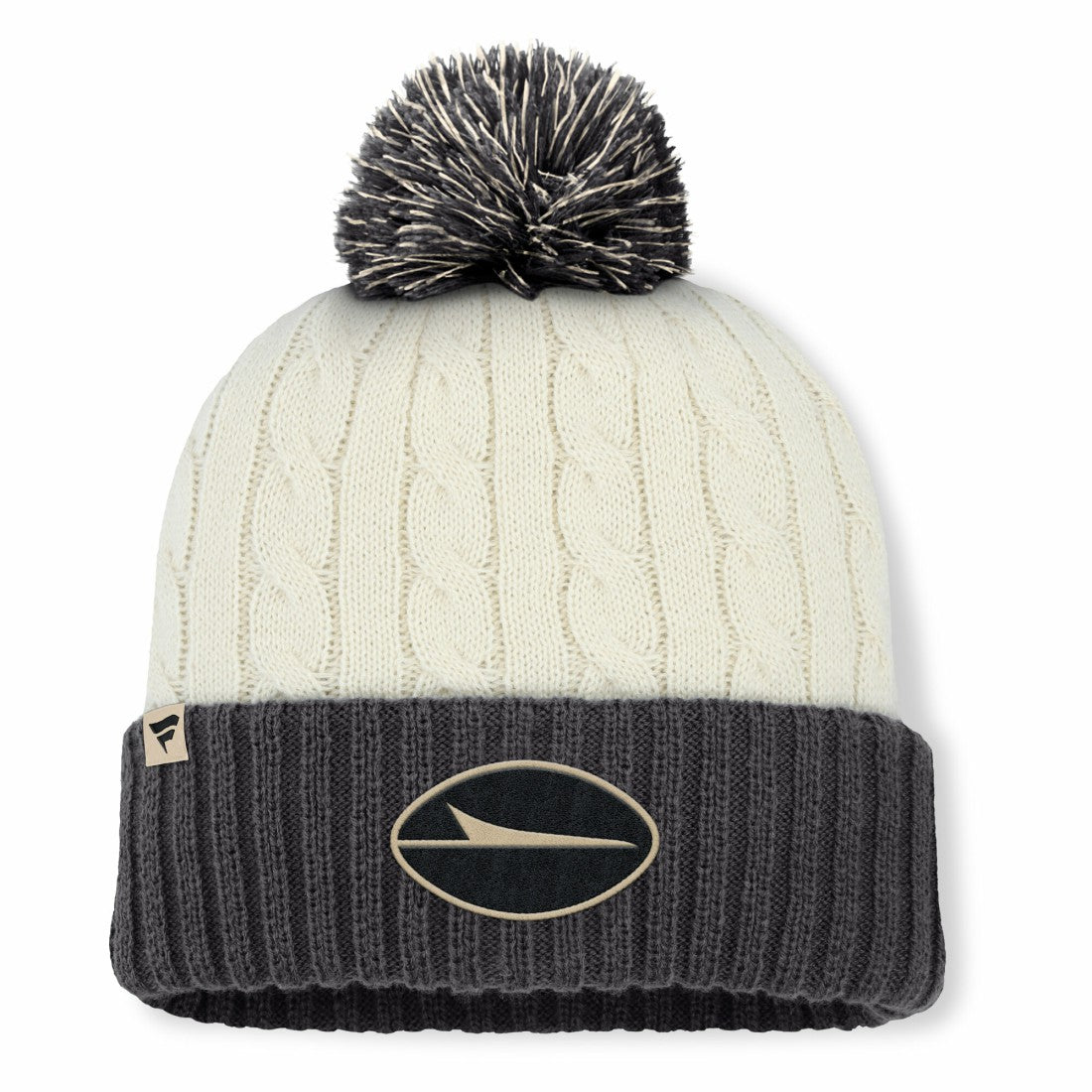 New York Jets Women's Coaxial Cuffed Knit Hat with Pom Cream