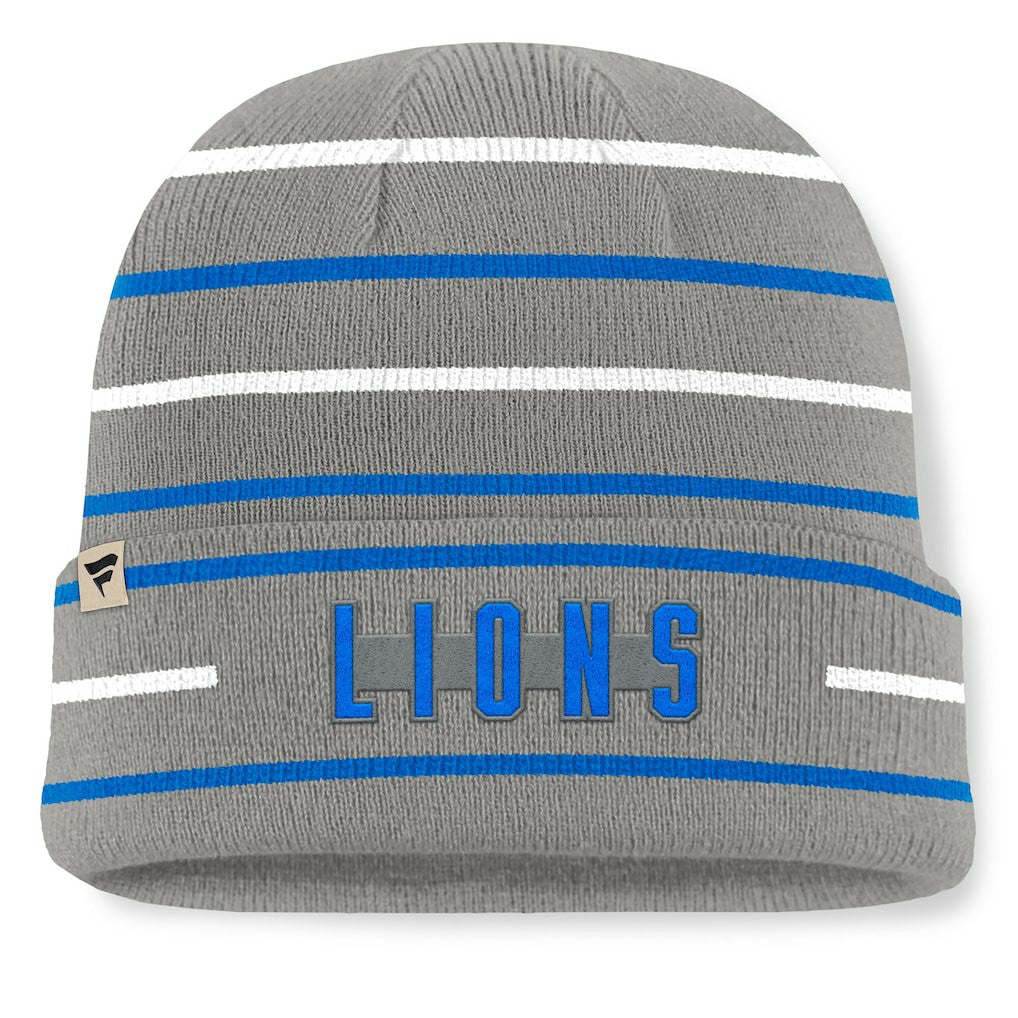 Detroit Lions Throwback Yard Lines Cuffed Knit Hat Gray