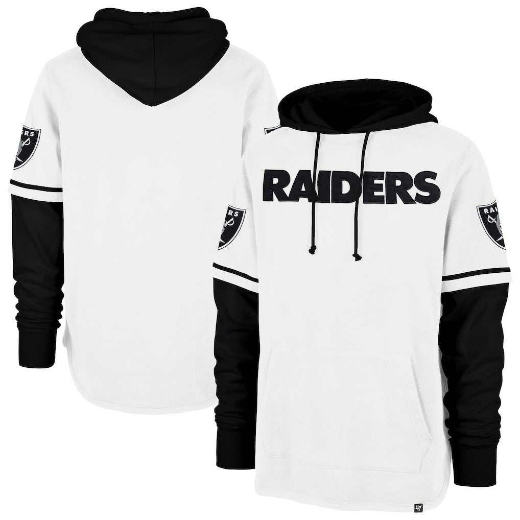 Las Vegas Raiders '47 Trifecta Shortstop Pullover Hoodie White
