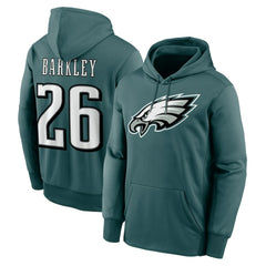 Saquon Barkley Philadelphia Eagles Player Name & Number Therma Hoodie Midnight Green