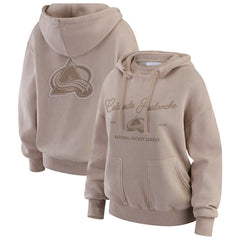 NHL Colorado Avalanche WEAR by Erin Andrews Women's Washed Pullover Crewdie - Tan