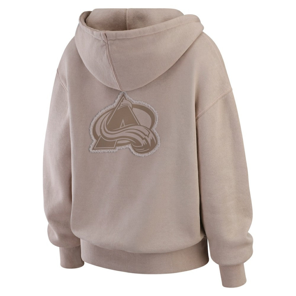 NHL Colorado Avalanche WEAR by Erin Andrews Women's Washed Pullover Crewdie - Tan