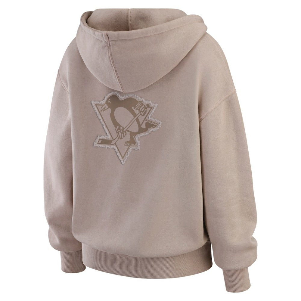 NHL Pittsburgh Penguins WEAR by Erin Andrews Women's Washed Pullover Crewdie - Tan